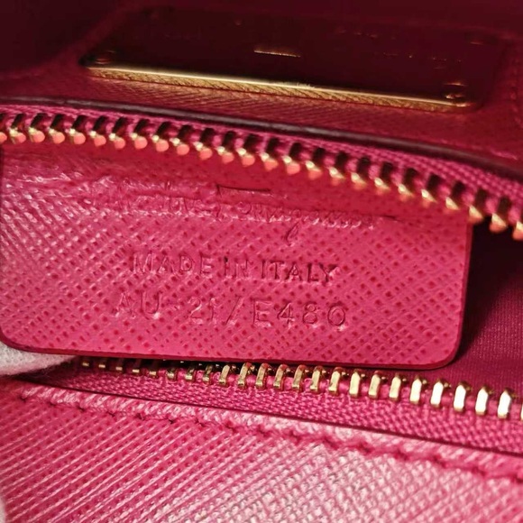 Salvatore Ferragamo Fuchsia Crossbody Bag with Gold Accents - Picture 11 of 12
